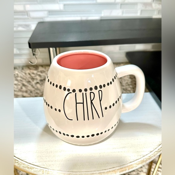 Rae Dunn Easter Egg shape CHIRP” pink inside Ceramic Mug Cup - NEW - Picture 3 of 3